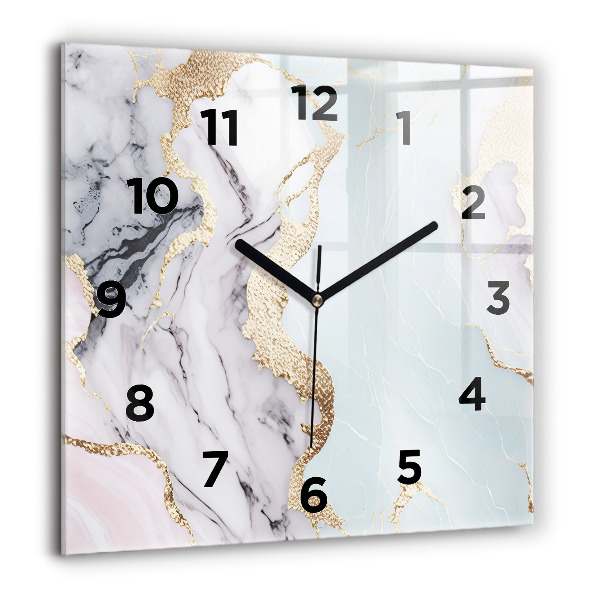 Horloge murale carrée Marbre pastel