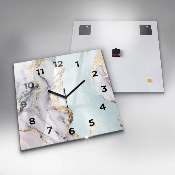 Horloge murale carrée Marbre pastel