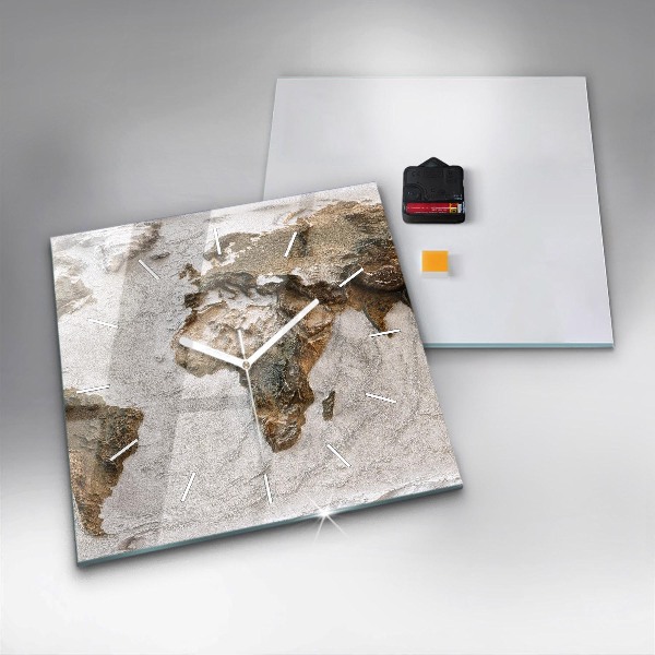 Horloge murale carrée Carte du vieux monde