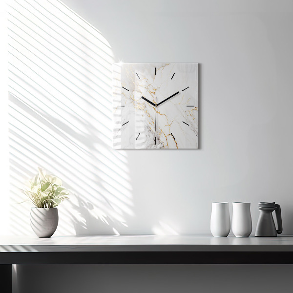 Horloge murale carrée Marbre décoratif