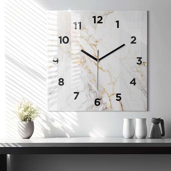 Horloge murale carrée Marbre décoratif