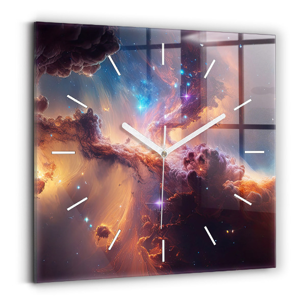 Horloge murale carrée Le monde cosmique des étoiles