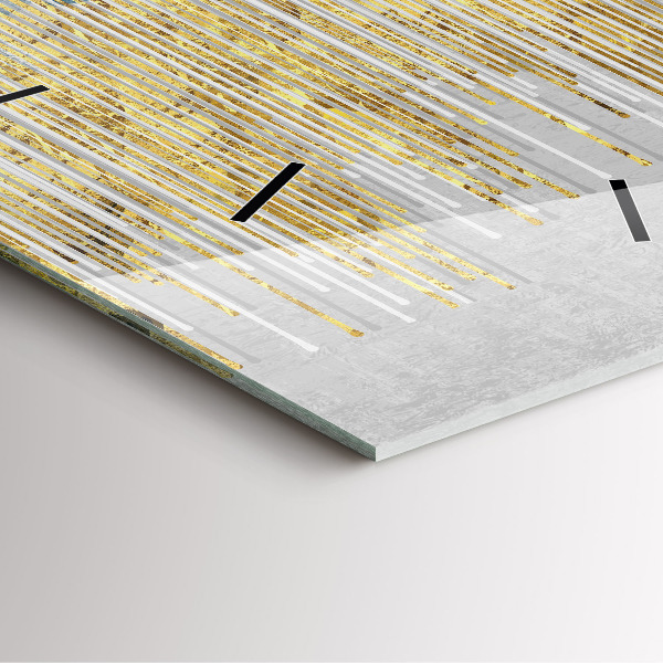 Horloge murale carrée Motif décoratif et or