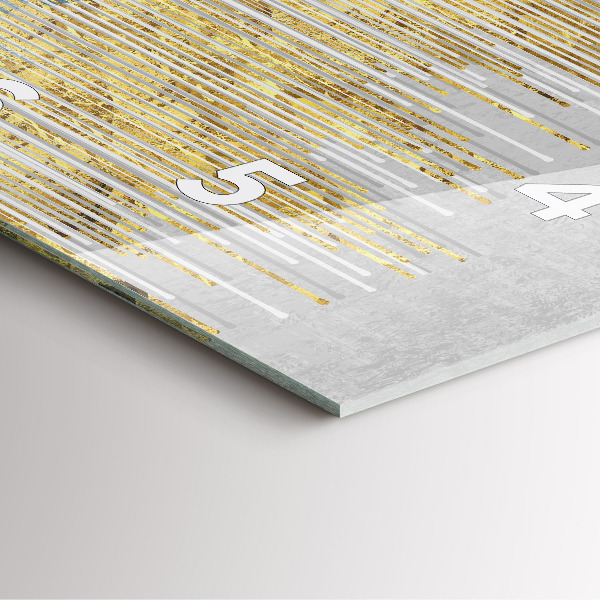 Horloge murale carrée Motif décoratif et or