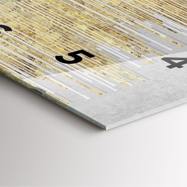 Horloge murale carrée Motif décoratif et or