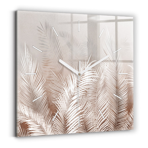 Horloge murale carrée Feuilles tropicales bohèmes