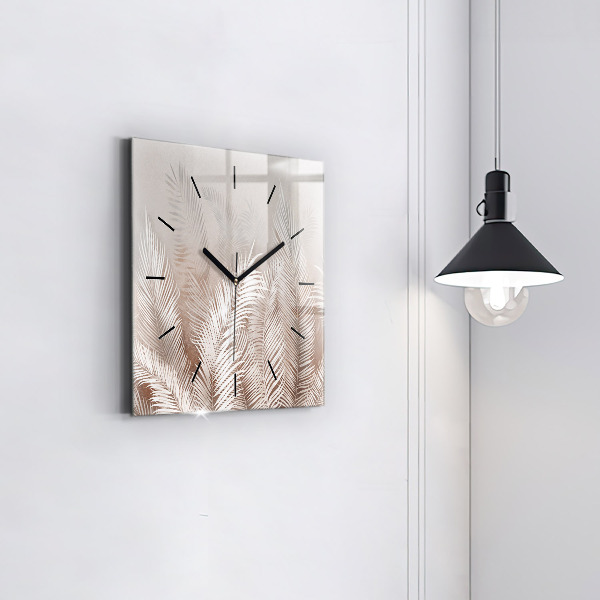 Horloge murale carrée Feuilles tropicales bohèmes