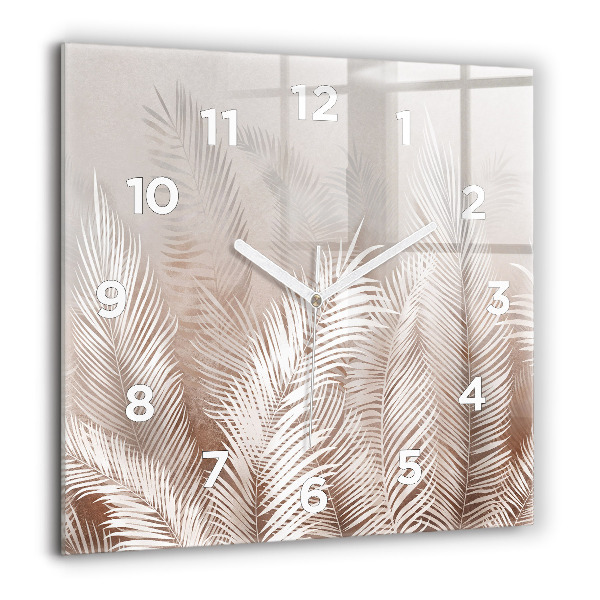 Horloge murale carrée Feuilles tropicales bohèmes