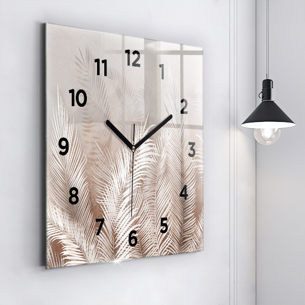 Horloge murale carrée Feuilles tropicales bohèmes