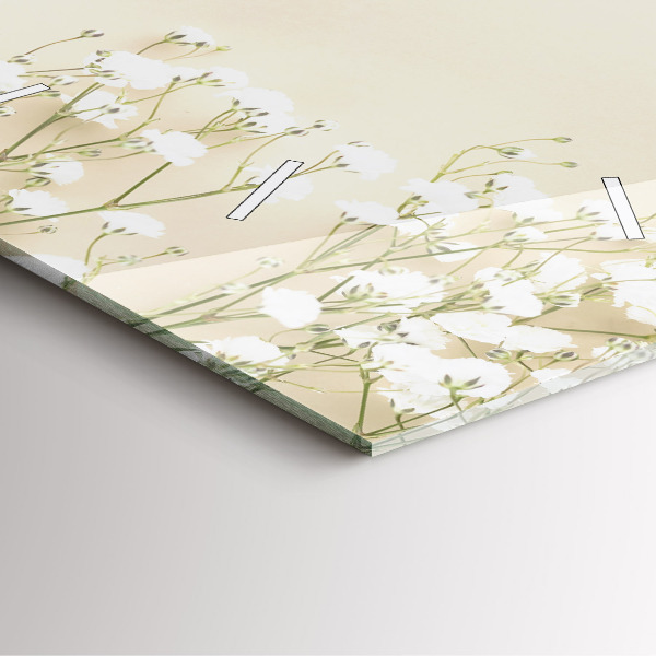 Horloge murale carrée Fleurs de gypsophile en fleurs