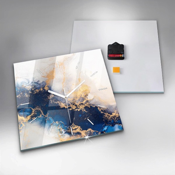 Horloge murale carrée Motif en marbre