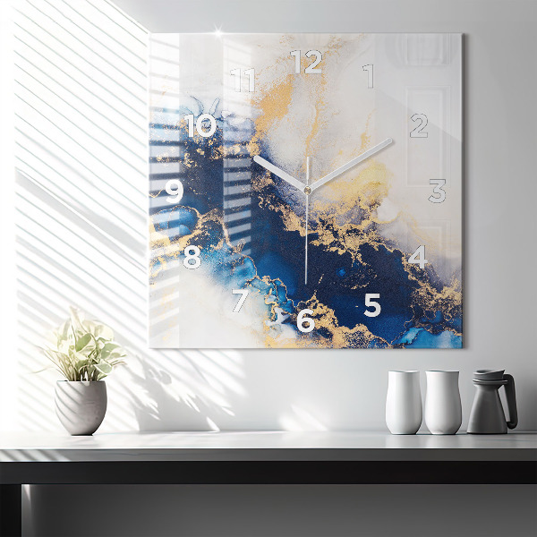 Horloge murale carrée Motif en marbre