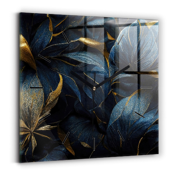 Horloge murale carrée Fleurs décoratives