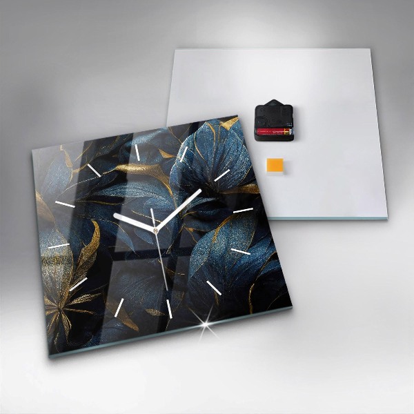 Horloge murale carrée Fleurs décoratives