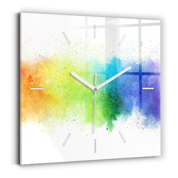 Horloge murale carrée Arc-en-ciel abstrait