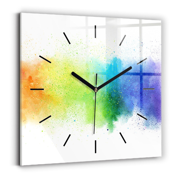 Horloge murale carrée Arc-en-ciel abstrait