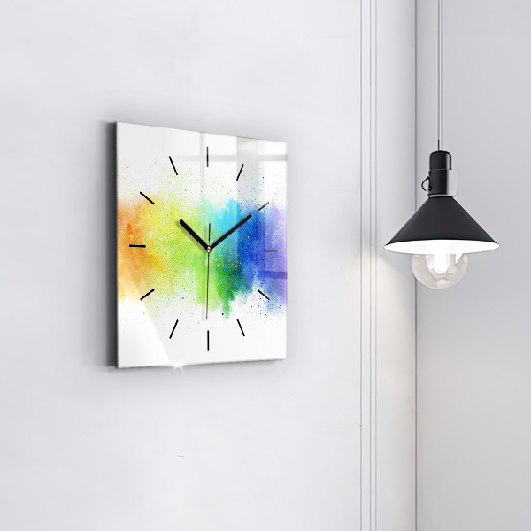 Horloge murale carrée Arc-en-ciel abstrait
