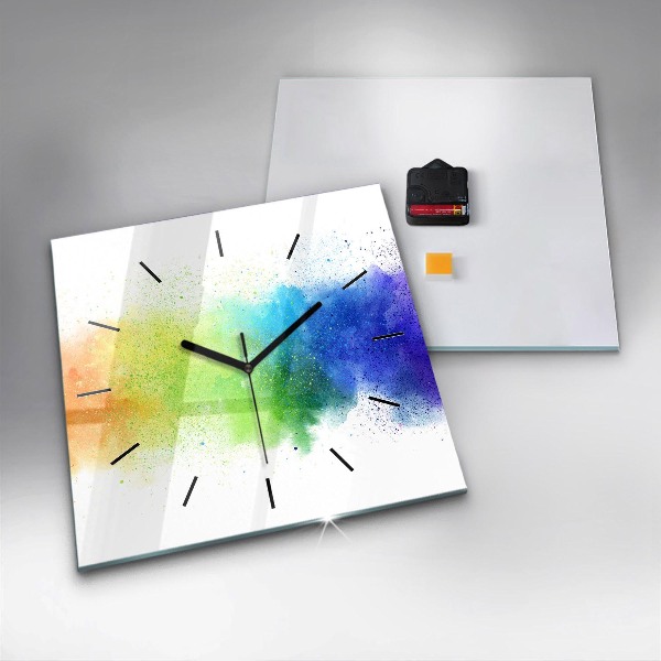 Horloge murale carrée Arc-en-ciel abstrait
