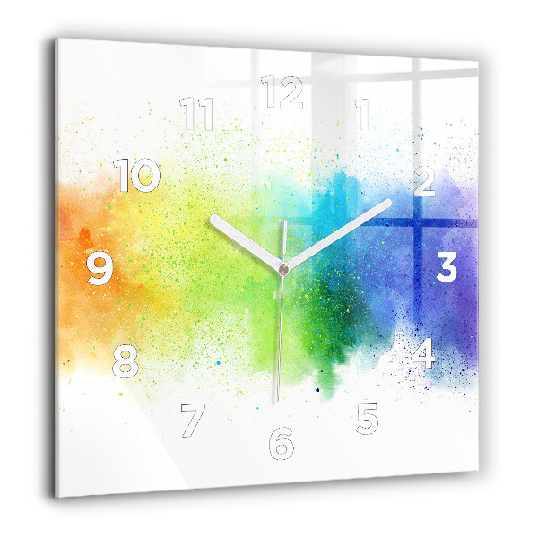 Horloge murale carrée Arc-en-ciel abstrait