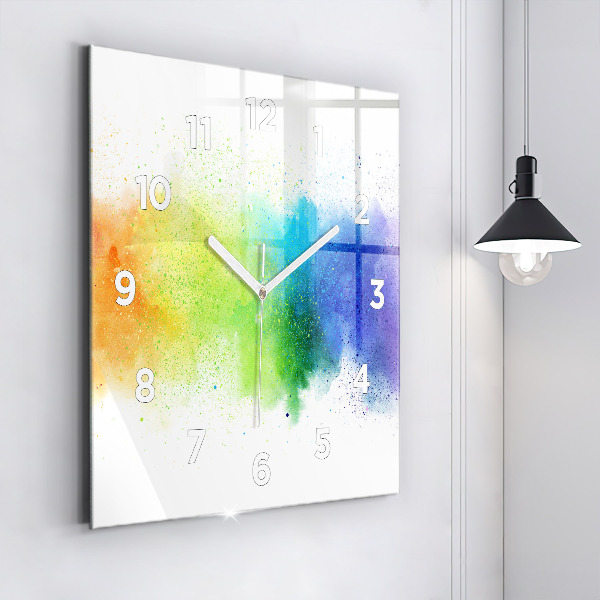 Horloge murale carrée Arc-en-ciel abstrait