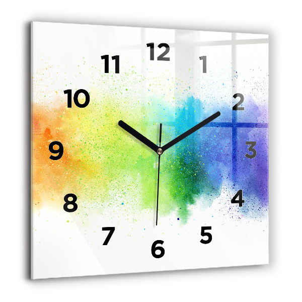 Horloge murale carrée Arc-en-ciel abstrait