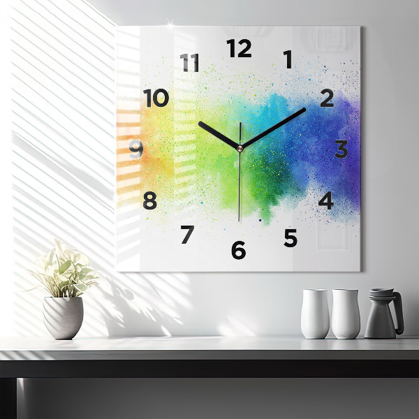 Horloge murale carrée Arc-en-ciel abstrait