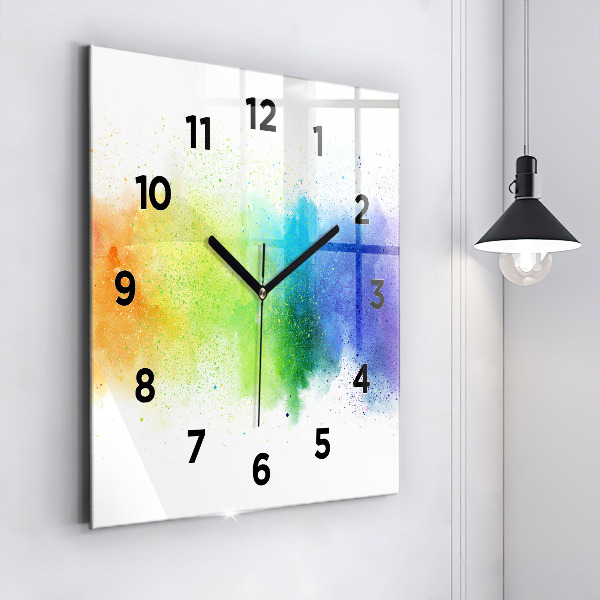 Horloge murale carrée Arc-en-ciel abstrait