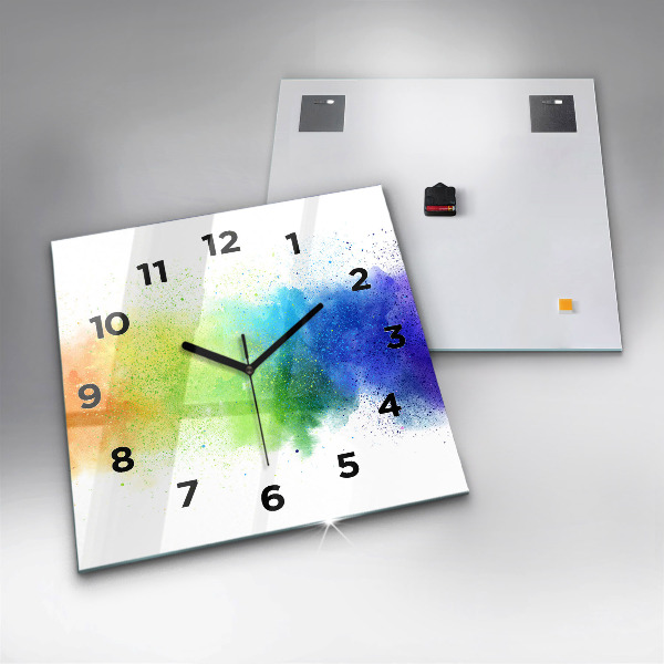 Horloge murale carrée Arc-en-ciel abstrait