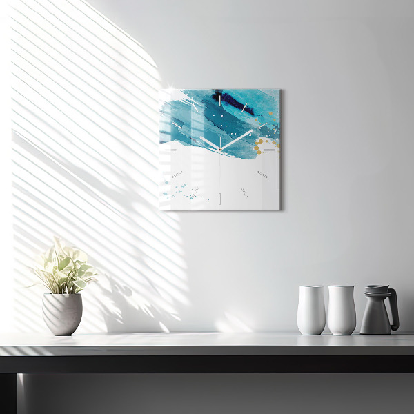 Horloge murale carrée Coups de pinceau