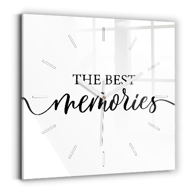 Horloge murale carrée 'L''inscription Souvenirs'