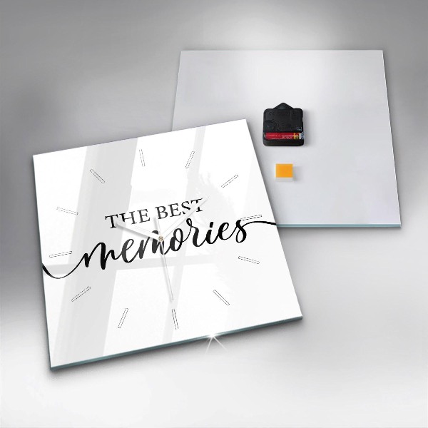 Horloge murale carrée 'L''inscription Souvenirs'