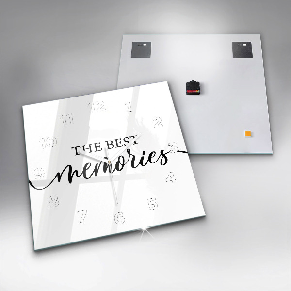 Horloge murale carrée 'L''inscription Souvenirs'