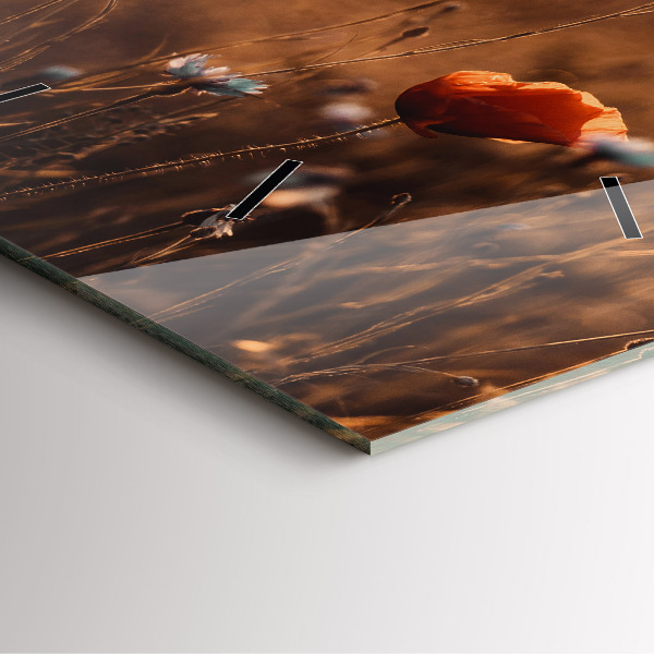 Horloge murale carrée Lever de soleil sur le terrain