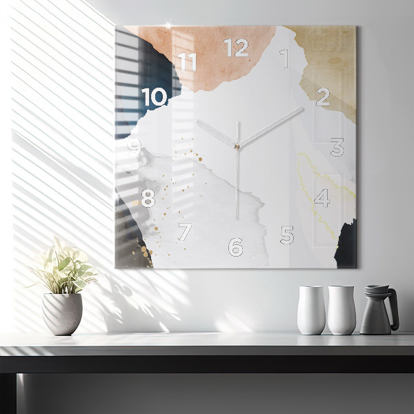 Horloge murale carrée 'Taches d''abstraction'