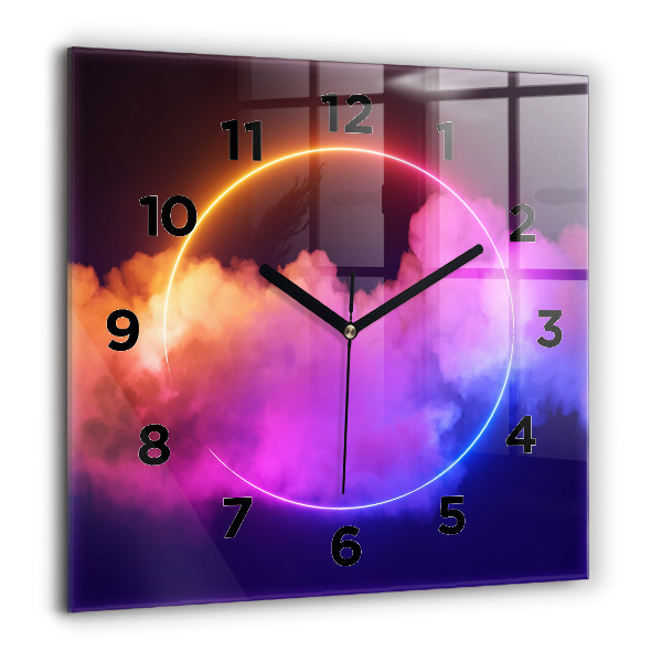 Horloge murale carrée Résumé de fumée 3D