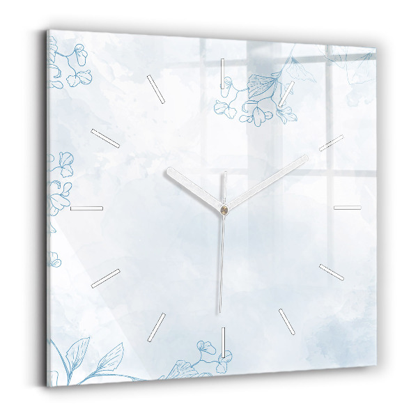 Horloge murale carrée Croquis de plantes