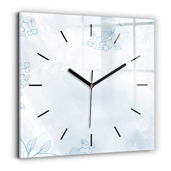 Horloge murale carrée Croquis de plantes