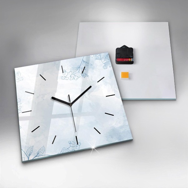 Horloge murale carrée Croquis de plantes