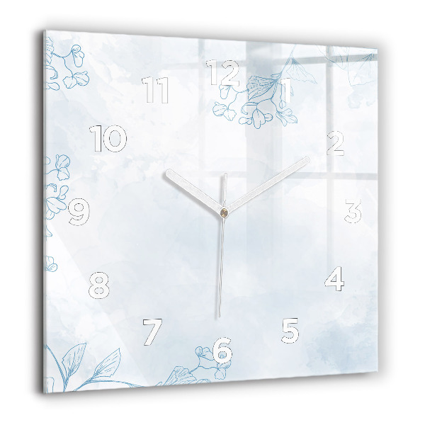 Horloge murale carrée Croquis de plantes