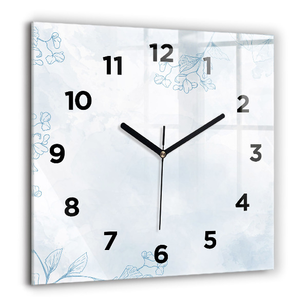 Horloge murale carrée Croquis de plantes