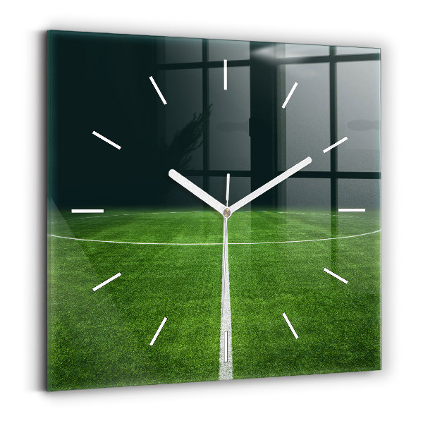 Horloge murale carrée terrain de football