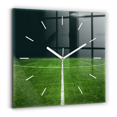 Horloge murale carrée terrain de football