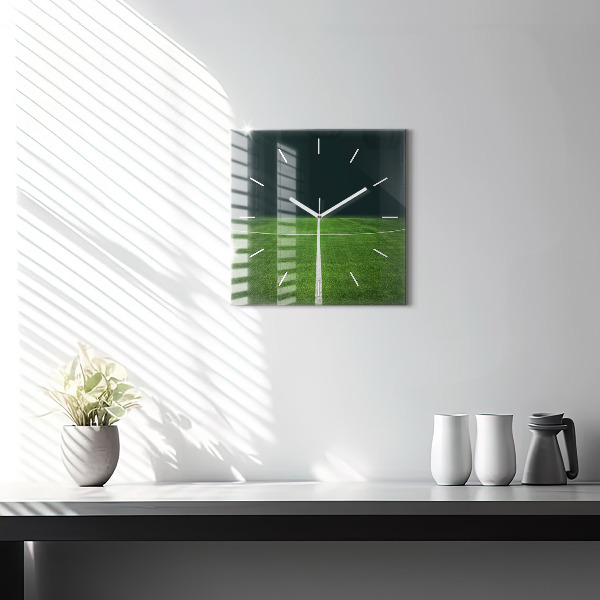 Horloge murale carrée terrain de football