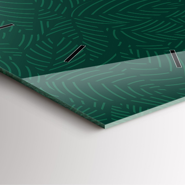 Horloge murale carrée Motif de feuille