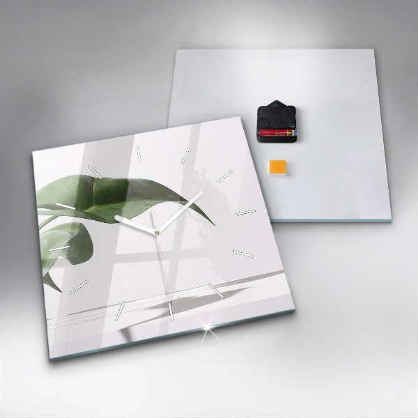 Horloge murale carrée Feuilles abstraites