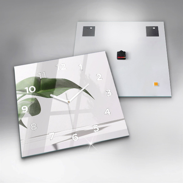 Horloge murale carrée Feuilles abstraites