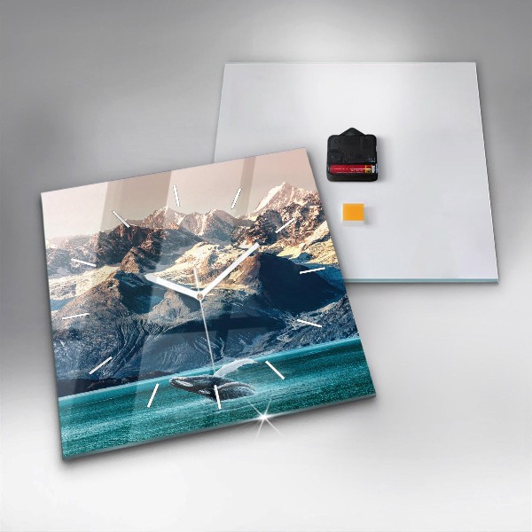 Horloge murale carrée Eau de baleine