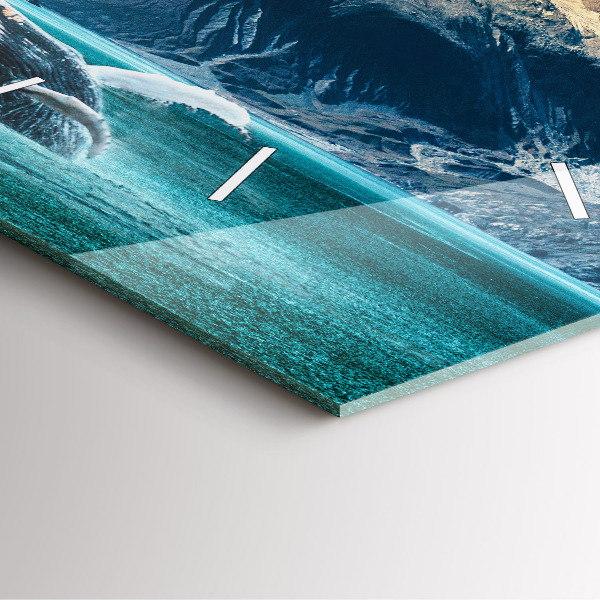 Horloge murale carrée Eau de baleine