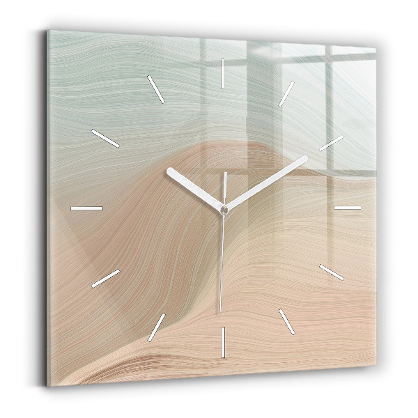 Horloge murale carrée Abstraction des vagues