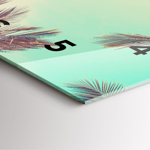 Pendule carrée en verre Palmiers tropicaux